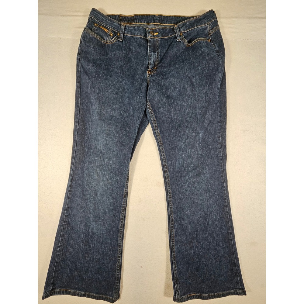 Riders by Lee Womens Blue Bootcut Jeans 16P Dark Wash Mid Rise 130702H